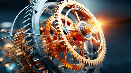 Poster - Intricate clock mechanism with visible gears and cogs showcasing the art of timekeeping
