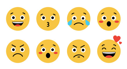 Poster - Yellow emojis express various emotions