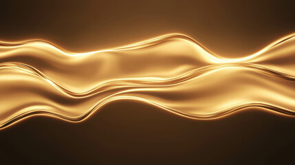 Poster - Elegant Flow of Golden Waves in Soft Light Creating a Mesmerizing Abstract Background