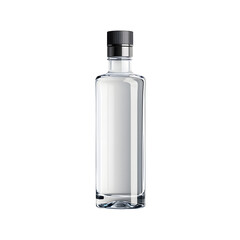 Poster - A clean unbranded transparent plastic bottle lying horizontally against a bright white background captured with neutral lighting and no visual effects