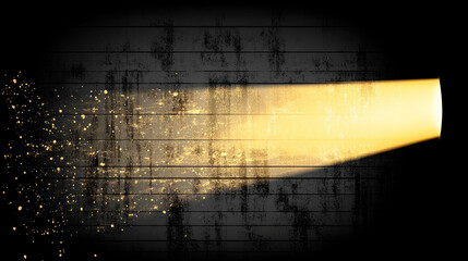 Poster - A bright light shining through a window, casting a warm glow on the wall. The light is focused on a spot in the middle of the wall, creating a sense of depth and dimension
