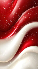 Poster - A red and white striped background with a white line in the middle and red lines on either side. The background is filled with stars