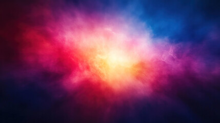 Poster - A colorful explosion of light and color. The sky is filled with a rainbow of hues, from deep blues to bright oranges and pinks. The image is dynamic and energetic, with a sense of movement