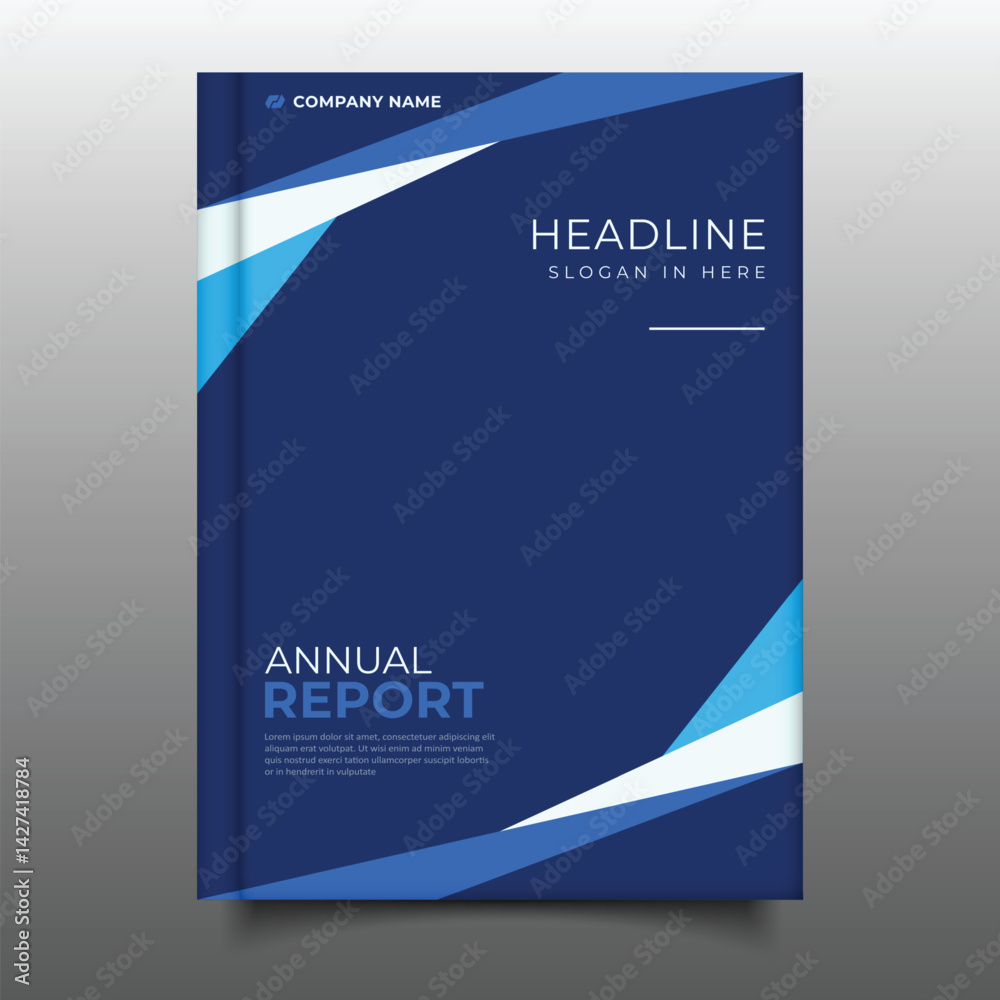 modern dark blue business annual report cover book business flyer ...