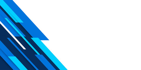 Poster - abstract blue and white gradient geometric overlapping diagonal  background