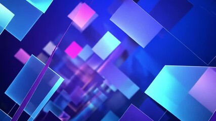 Poster - vibrant abstract background with overlapping geometric shapes in blue, purple, and pink dynamic mode