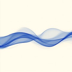 Poster - abstract blue wave design on white background. soft, flowing lines create a dynamic, ethereal effect