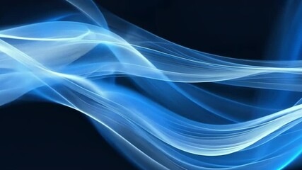 Poster - mesmerizing abstract background of flowing blue waves and light trails, showcasing motion and tranqu