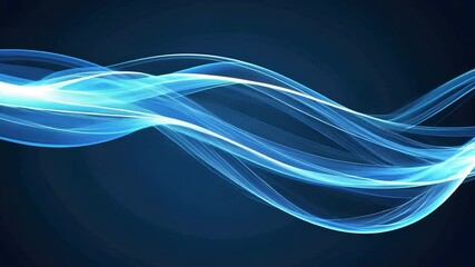 Poster - dynamic abstract background flowing blue waves with smooth gradient, energy, and modern design for t
