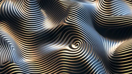Poster - mesmerizing wavy lines an abstract pattern of fluid gold and blue textures in modern design