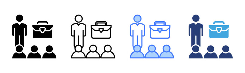 Poster - Leadership icon sheet multiple style collection
