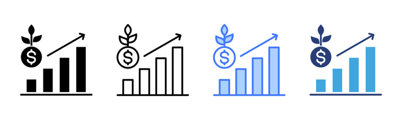 Poster - Growth icon sheet multiple style collection