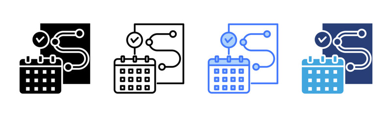 Poster - Planning icon sheet multiple style collection
