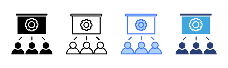 Poster - Employee Training icon sheet multiple style collection
