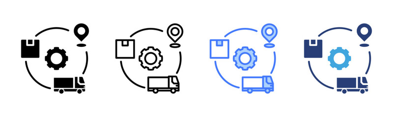 Poster - Supply Chain icon sheet multiple style collection