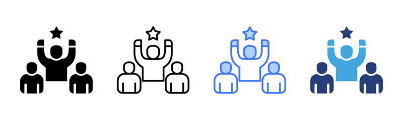 Poster - Team Leadership icon sheet multiple style collection
