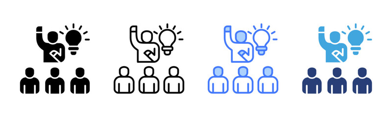 Poster - Leadership icon sheet multiple style collection