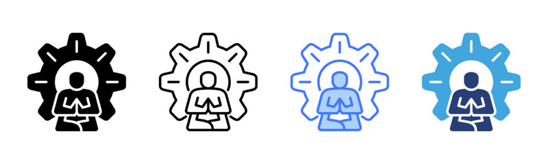 Poster - Stress Management icon sheet multiple style collection