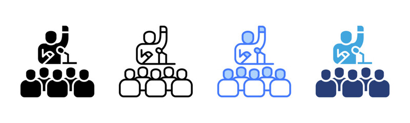 Poster - Public Speaking icon sheet multiple style collection