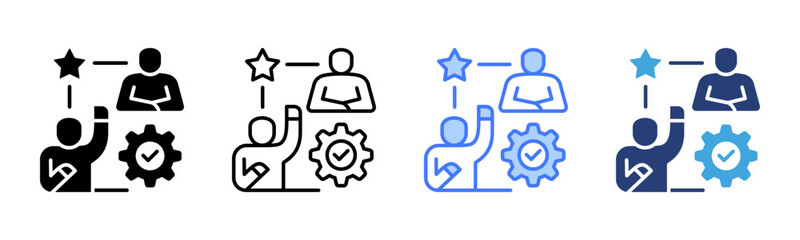 Poster - Mentoring icon sheet multiple style collection