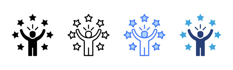 Poster - Self Confidence icon sheet multiple style collection