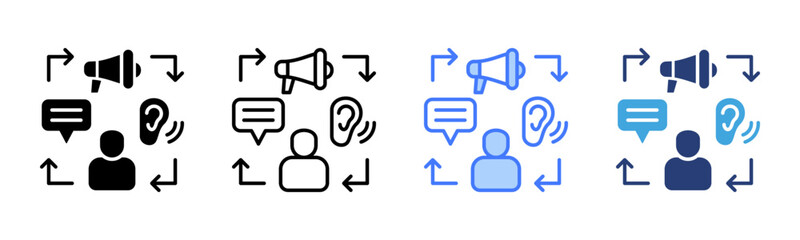 Poster - Social Listening icon sheet multiple style collection