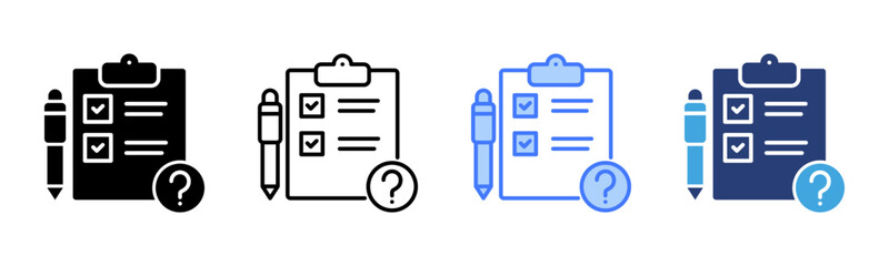 Poster - Questionnaire icon sheet multiple style collection