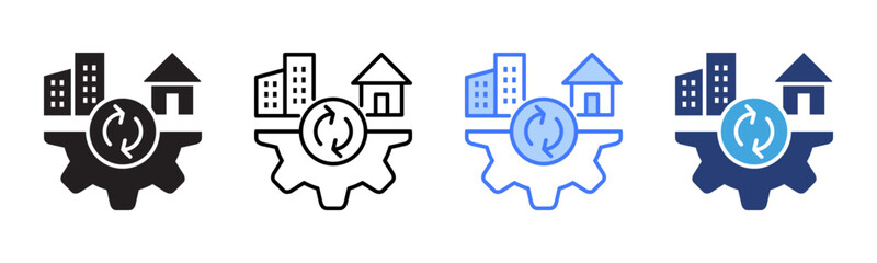 Poster - Hybrid Work icon sheet multiple style collection
