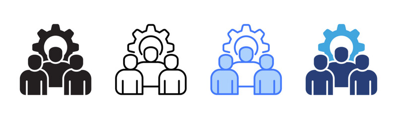Poster - Workforce icon sheet multiple style collection