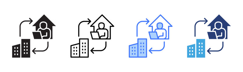 Poster - Hybrid Work icon sheet multiple style collection