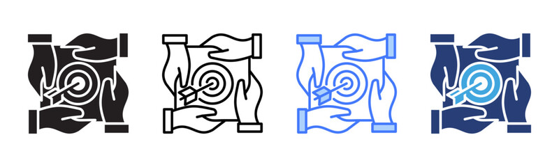 Poster - Teamwork icon sheet multiple style collection