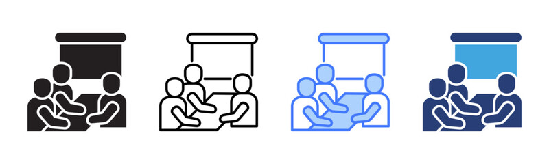 Poster - Meeting icon sheet multiple style collection