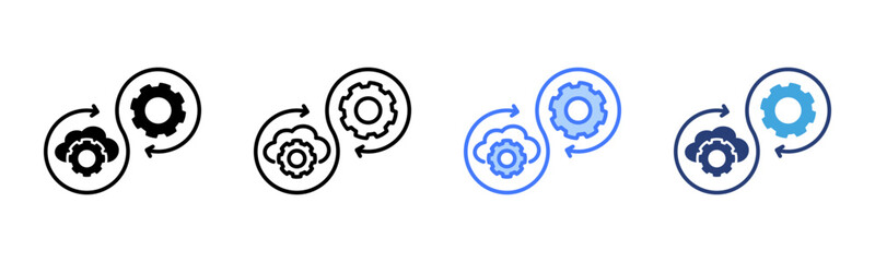 Poster - Devops icon sheet multiple style collection