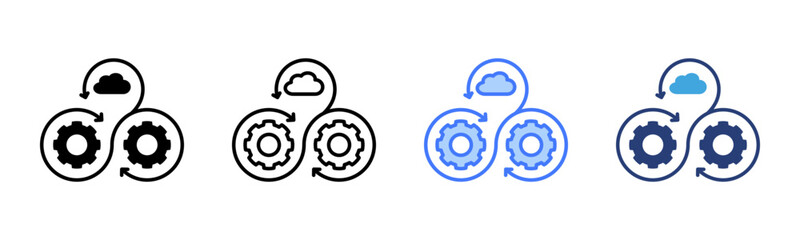 Poster - Devops icon sheet multiple style collection