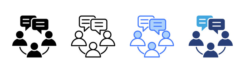Poster - Team Communication icon sheet multiple style collection