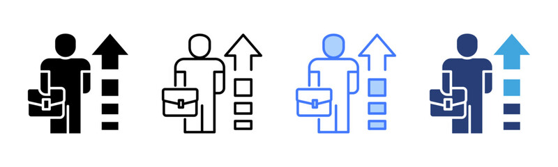 Poster - Employee Growth icon sheet multiple style collection