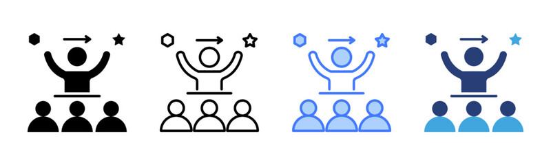 Poster - Leadership icon sheet multiple style collection