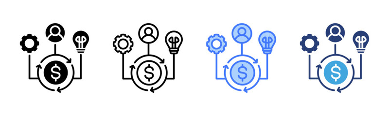 Poster - Business Model icon sheet multiple style collection