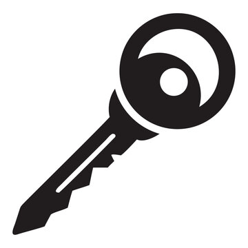 Key icon vector clipart symbol on transparent background