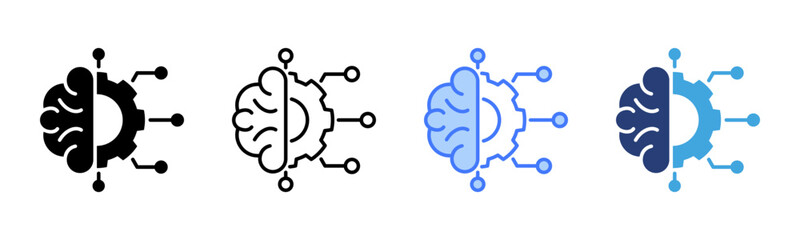 Poster - Machine Learning icon sheet multiple style collection