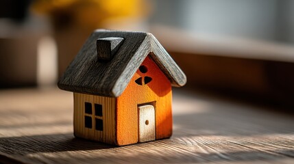 Poster - small house positioned on a table illustrating the housing voucher economy and its real estate impac
