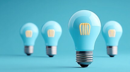 Poster - Group of light bulbs representing collective ideas and innovation in public technology labs and government initiatives