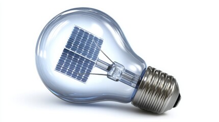 Poster - an innovative light bulb featuring a solar panel inside illustrating the concept of solar investment