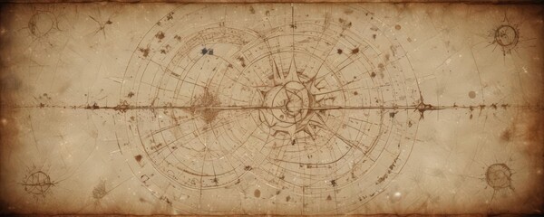 Wall Mural - faded celestial map, intricate star constellations, aged parchment texture, stars, dusty