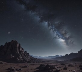 Wall Mural - vast, star-studded night sky, cosmic dust visible , nebula, twinkle
