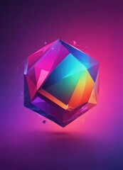 Wall Mural - vibrant web illustrations, digital elements, gradients, geometric shapes, modern art, futuristic, ab