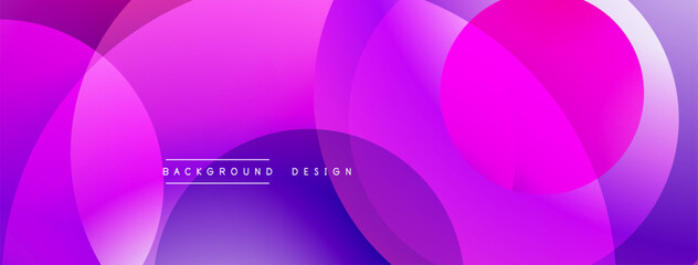 Fototapete - Abstract vibrant background. Overlapping circles create dynamic purple, pink gradients. Modern design suitable for digital projects, presentations. Smooth transitions, flowing shapes.