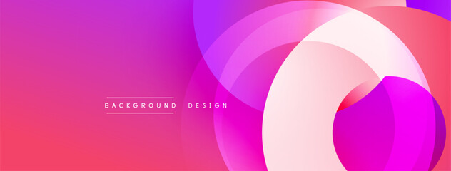 Fototapete - Abstract vibrant background. Overlapping circles create dynamic composition using pink, purple hues. Modern design suitable for digital projects, presentations.