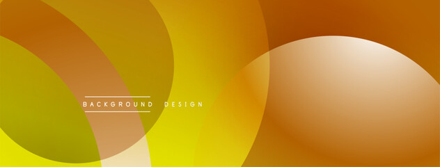 Fototapete - Abstract background features overlapping circles, gradients. Warm tones dominateyellows, oranges, browns. Minimalist design evokes modern aesthetic, smooth transitions create depth.