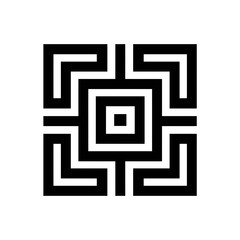 Poster - Abstract black and white geometric square pattern design, concept for logo, branding, and pattern design